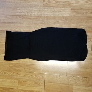 NWT Prettylittlething black curve hem bandeau bodycon dress size 4